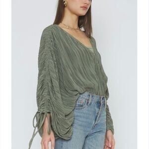Green Drop Shoulder Bodysuit XS